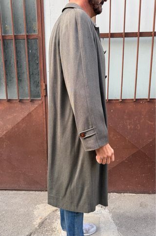 cappotto da uomo Gerani lana grigio vintage trench