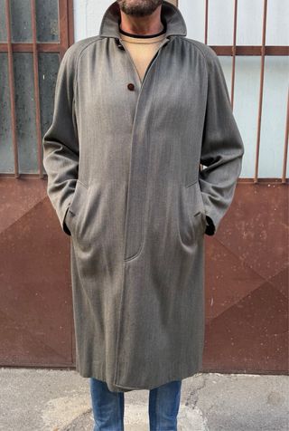 cappotto da uomo Gerani lana grigio vintage trench