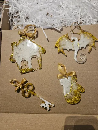Decorazioni Natalizie Fatte a Mano Oro Bianco