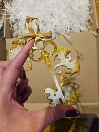 Decorazioni Natalizie Fatte a Mano Oro Bianco