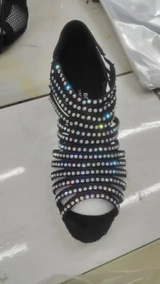 Botas de baile tacón alto plateadas