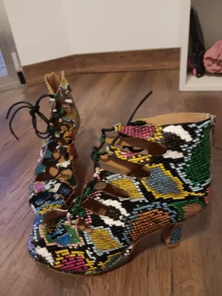 Botas de baile tacón alto plateadas