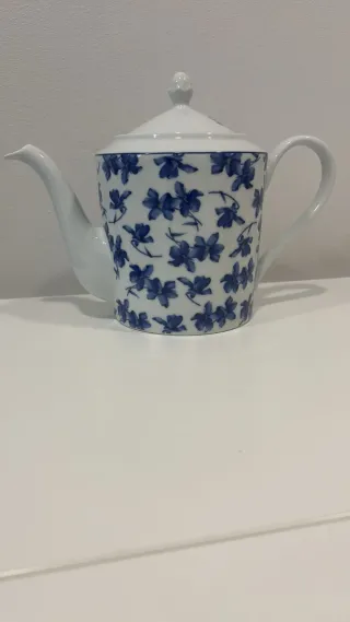 Tetera porcelana azul y blanco floral