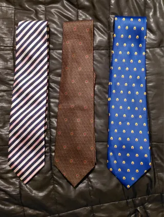 Lote 3 corbatas seda natural