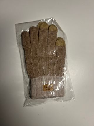 Guantes GOLDLOVE mujer huella móvil beige