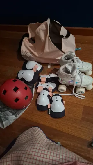 Casco y protecciones patines infantiles