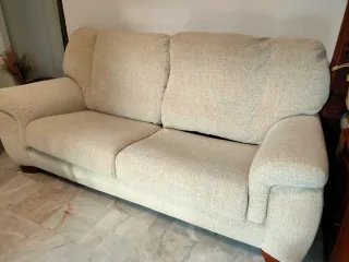 Sofá beige 2 plazas tela