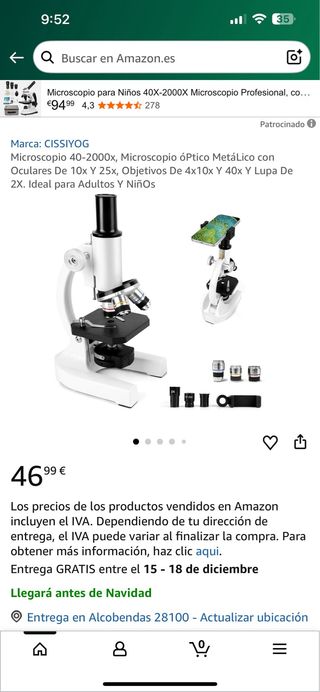 Microscopio Metálico 40-2000x