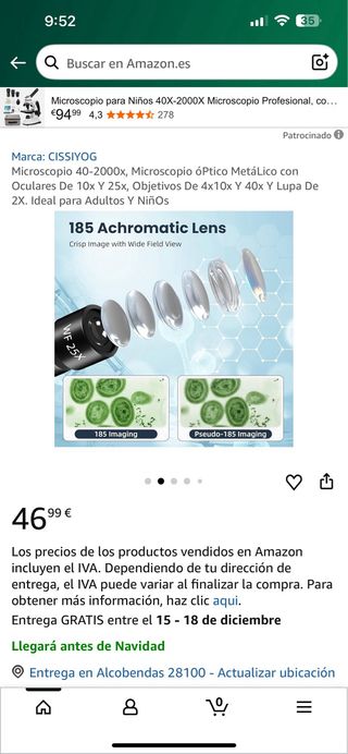 Microscopio Metálico 40-2000x