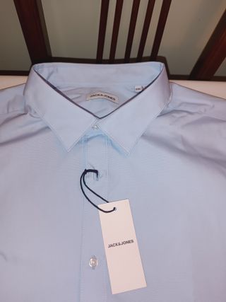 Camisa Jack & Jones Slim Fit Azul Talla XXL