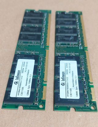 2 banchi sdram Infineon PC133 128MB (tot 256MB)