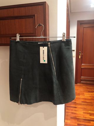 Falda Bimba y Lola Piel Cordero Talla 38 negra