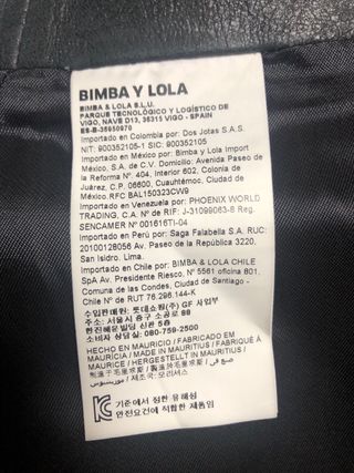 Falda Bimba y Lola Piel Cordero Talla 38 negra