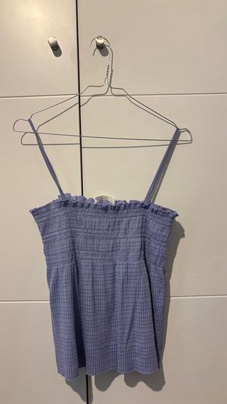 Camisa Zara Lino Rosa Talla M y top anchito azul