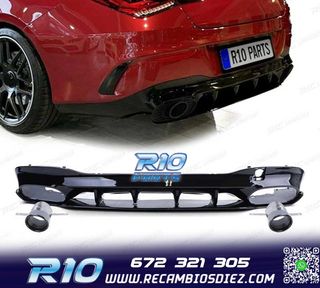 DIFUSOR MERCEDES CLA C118 19- AMG NEGRO BRILLO + COLAS ESCAP