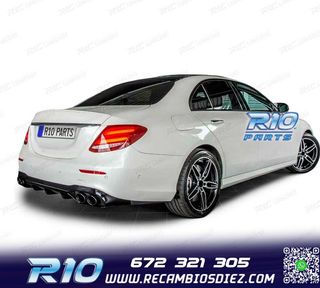DIFUSOR MERCEDES CLASE E W213 SEDAN 16-19 LOOK AMG E53 NEGRO