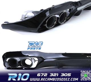 DIFUSOR MERCEDES CLASE E W213 SEDAN 16-19 LOOK AMG E53 NEGRO
