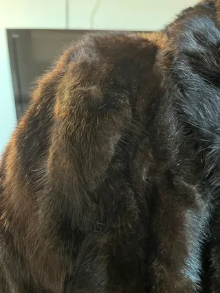 Abrigo largo visón sintético marrón