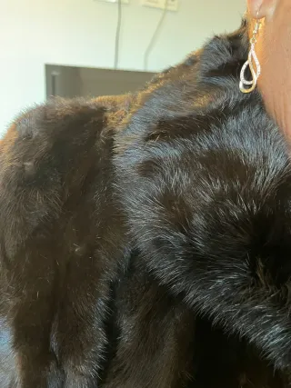 Abrigo largo visón sintético marrón