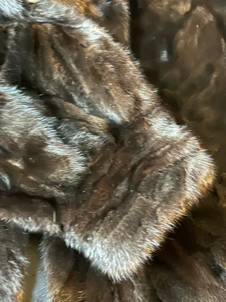 Abrigo largo visón sintético marrón