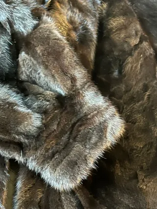 Abrigo largo visón sintético marrón