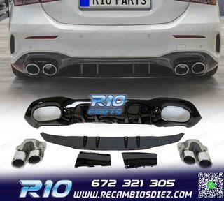 DIFUSOR MERCEDES CLASE A V177 AMG 18- SEDAN LOOK A45 + COLAS