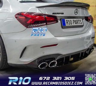 DIFUSOR MERCEDES CLASE A V177 AMG 18- SEDAN LOOK A45 + COLAS