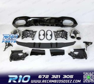 DIFUSOR MERCEDES CLASE A V177 AMG 18- SEDAN LOOK A45 + COLAS