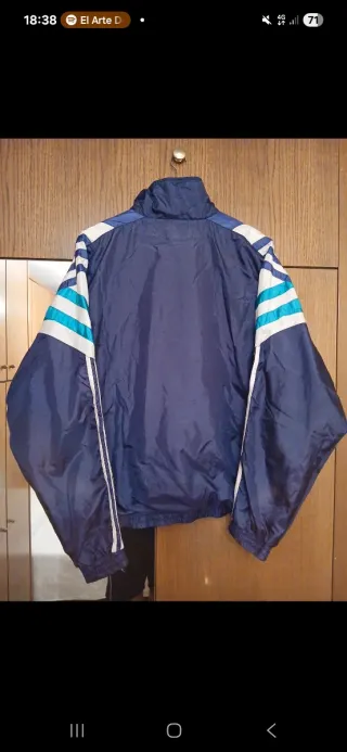 Chaqueta Adidas Vintage Azul y Blanca