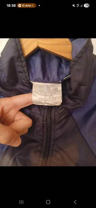 Chaqueta Adidas Vintage Azul y Blanca