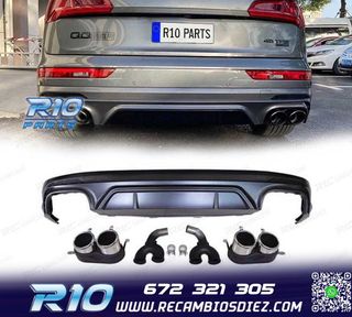 DIFUSOR AUDI Q5 S LINE 18-20 LOOK SQ5 + COLAS ESCAPE CROMO