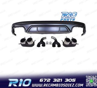 DIFUSOR AUDI Q5 S LINE 18-20 LOOK SQ5 + COLAS ESCAPE CROMO