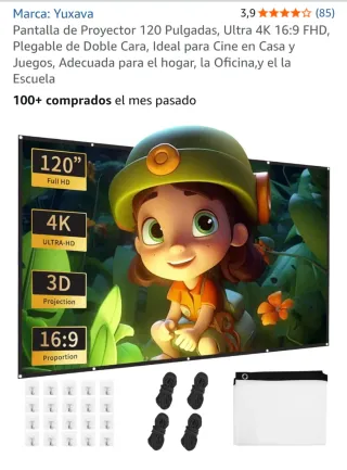 Proyector Gaimoo Portátil 1080P 4K HDMI