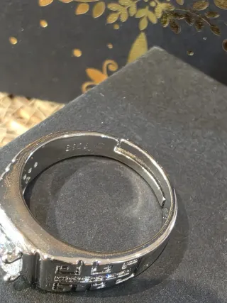 Anillo Sello Circón Ajustable Plata