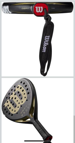 Pala de pádel Wilson Defy Negra y Dorada