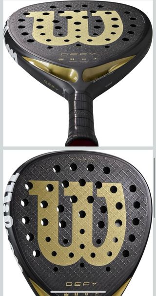 Pala de pádel Wilson Defy Negra y Dorada