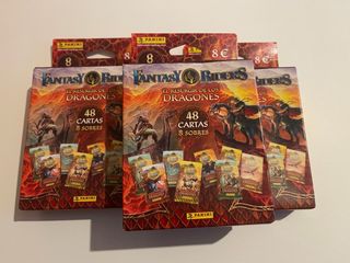 3x Cajas Sobres Fantasy Riders Panini Dragones