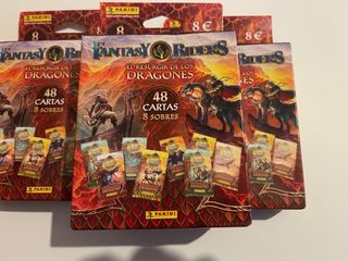 3x Cajas Sobres Fantasy Riders Panini Dragones