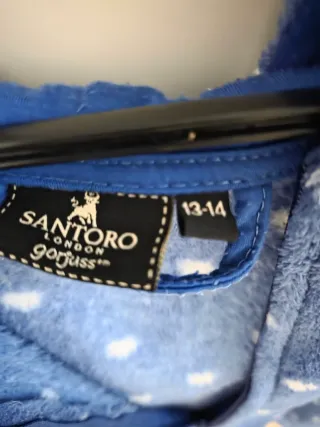 Bata de casa azul niña con corazones