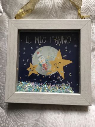 Quadretto Il mio 1° anno con stelle