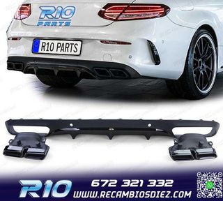 DIFUSOR MERCEDES CLASE C C205 COUPÉ 15-18 LOOK AMG PDC NEGR