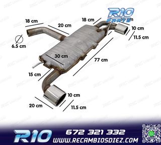 SILENCIOSO ESCAPE VOLKSWAGEN VW SCIROCCO 08- LOOK R