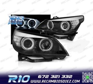 FAROS XENON BMW E60 03-07 OJOS ANGEL CCFL FONDO NEGRO