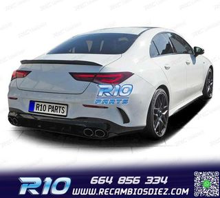 DIFUSOR MERCEDES CLA C118 19- LOOK AMG NEGRO BRILLO + COLAS