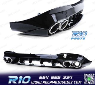 DIFUSOR MERCEDES CLA C118 19- LOOK AMG NEGRO BRILLO + COLAS