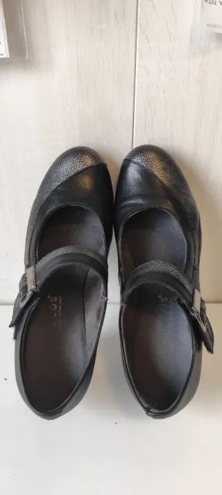 Zapatos Pitillos Mujer Talla 36 Negro/Plata