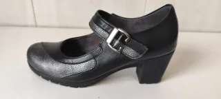 Zapatos Pitillos Mujer Talla 36 Negro/Plata