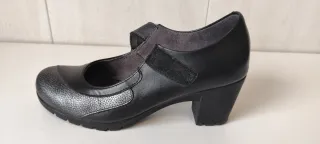 Zapatos Pitillos Mujer Talla 36 Negro/Plata