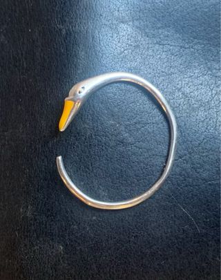 ANILLO Plata Cisne Amarillo Ajustable