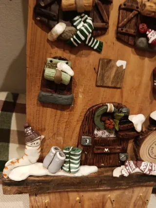 Casita llavero decorada invierno